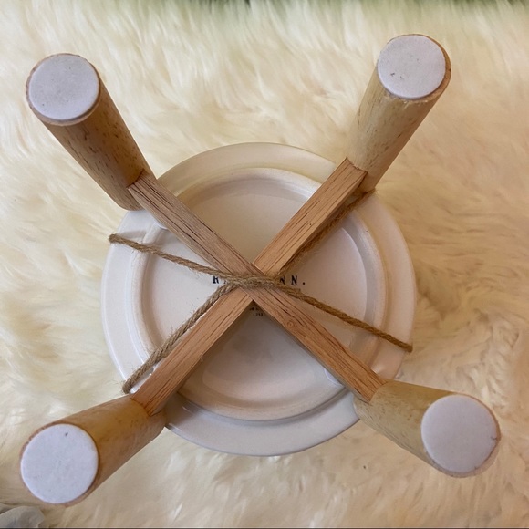 Rae Dunn HOME Planter On Wooden Stand Gift for Mom - Picture 5 of 7